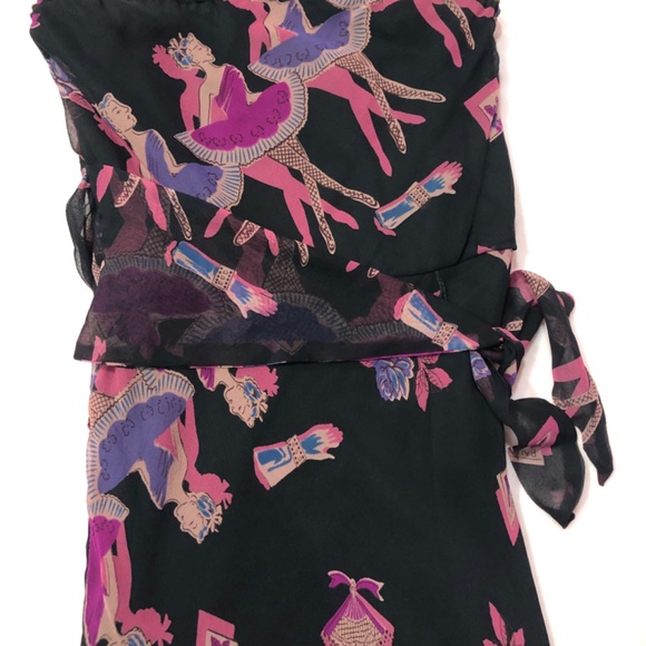 NWT BETSEY JOHNSON Strapless Black Print Evening Dress - Picture 4 of 8